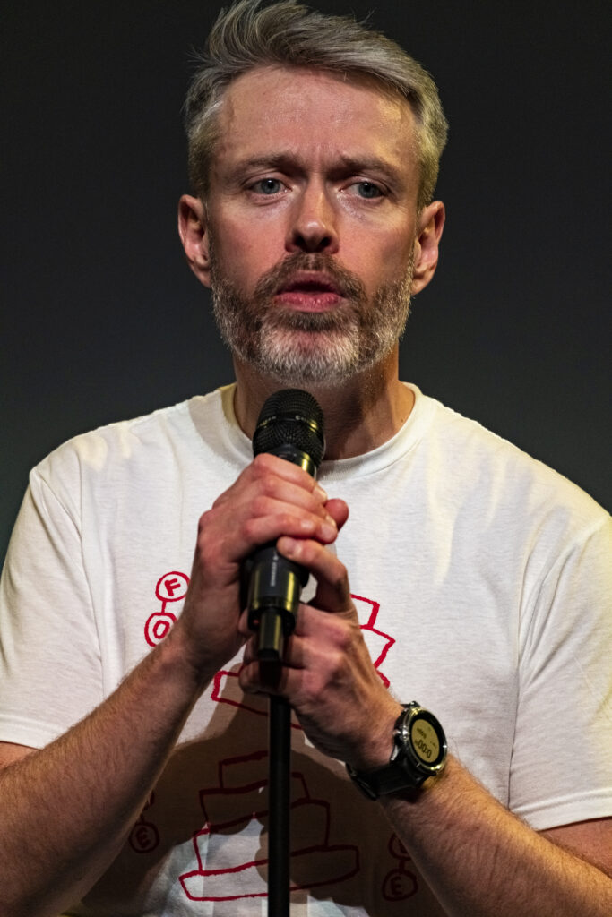 Steven Morgan performing standup comedy